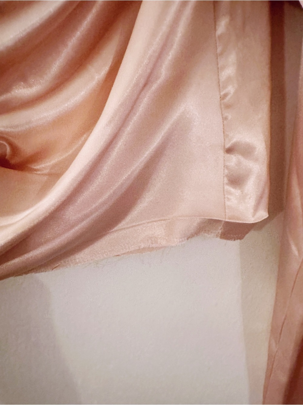 Staud Satin Long Sleeve Blouse Peach Pink Pinched Front Top - Picture 4 of 9